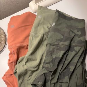 X3 pairs of gently worn Lulu lemon align leggings